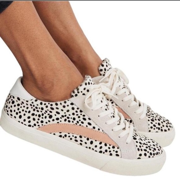 MADEWELL SIDEWALK LOW TOP CALF HAIR SNEAKERS SIZE 10 - Picture 1 of 16
